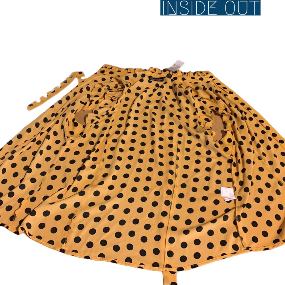 NEW YORK & COMPANY 7TH AVENUE DESIGN YELLOW & BLACK POLKA-DOT BLOUSE NWT (L) - Picture 8 of 12